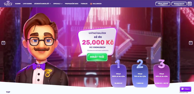 Přehled webových stránek SlotsPalace